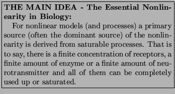 \framebox{\parbox{3in}{\setlength{\parindent}{11pt}\noindent{\bf
THE MAIN IDEA ...
... of
neurotransmitter and all of them can be completely used up or saturated.
}}